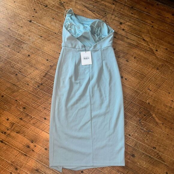 Hello Molly Taking It Back sage one shoulder sexy dress - Picture 5 of 6